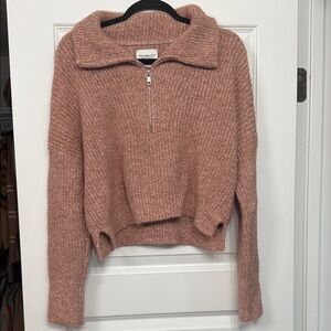 ABERCROMBIE | Soft A&F Collection Blush Zip-Up Sweater | SIZE XS